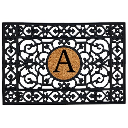 Calloway Mills Monogram Insert Door Mat, Black, Natural, 24 in W x 36 in L 160012436A